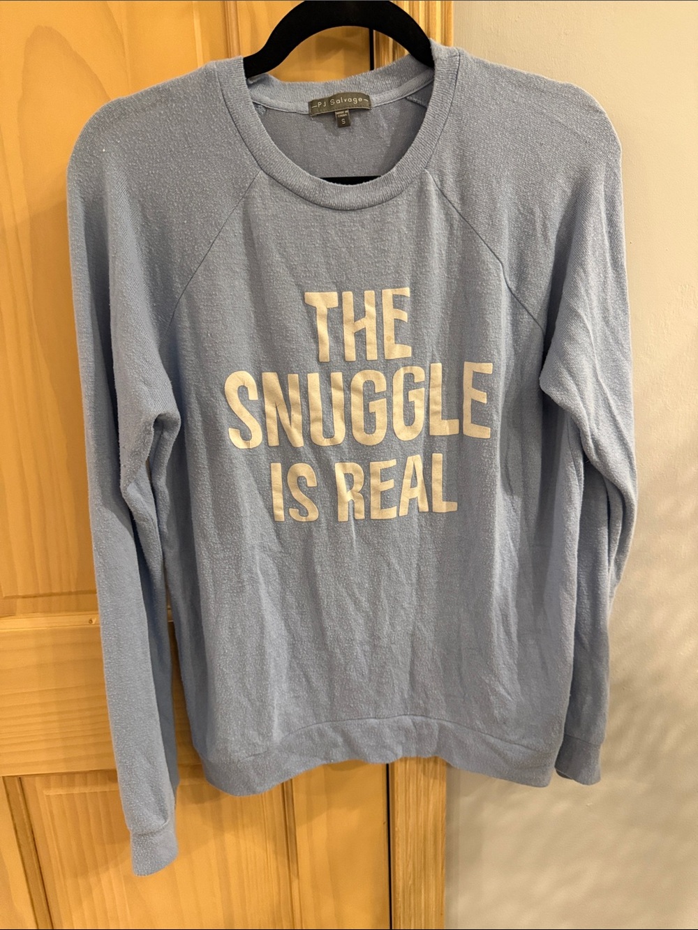 PJ Salvage The Snuggle Is Real Blue Lounge Sweatshirt Small